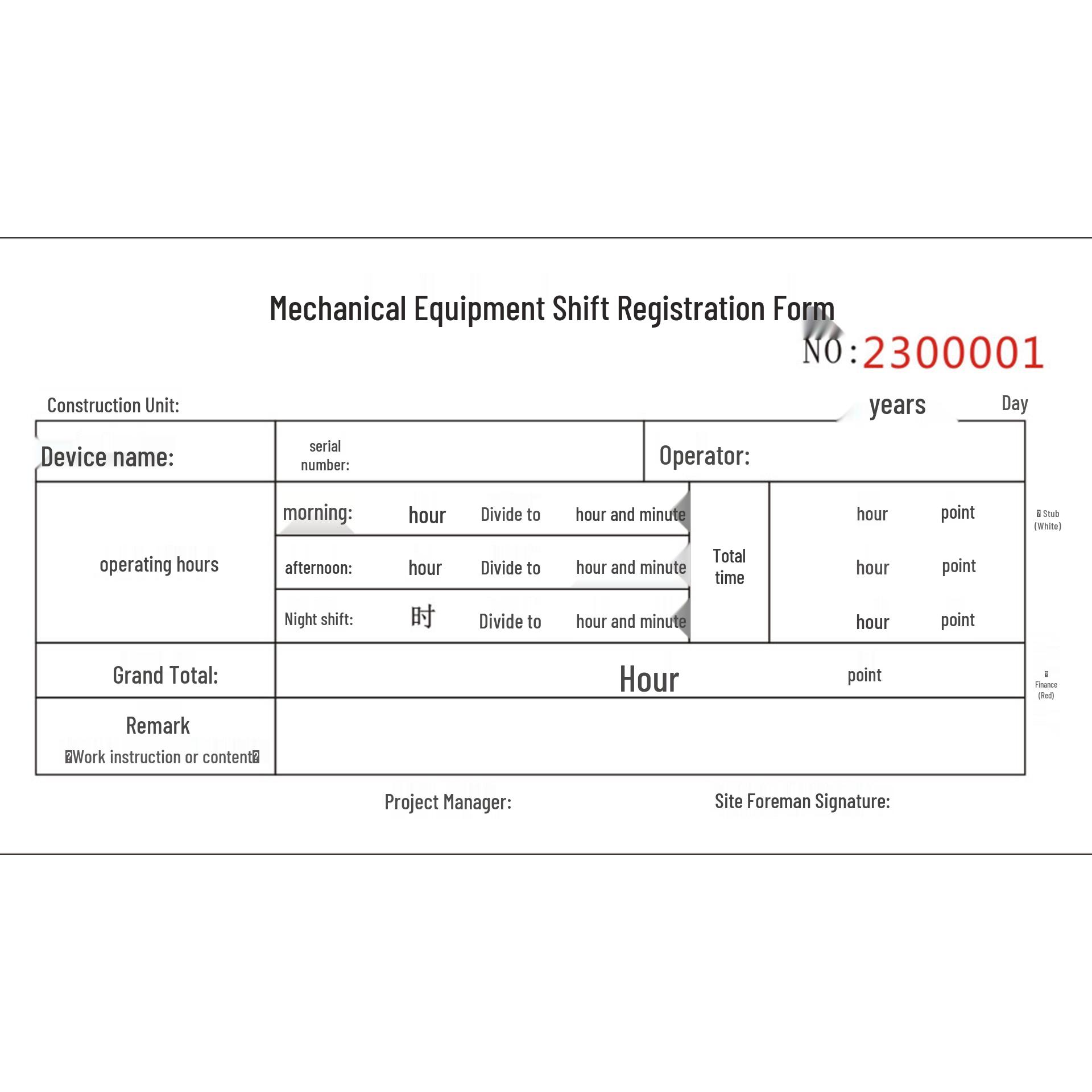 Ciphertext Excavator Shift Visa Concrete Pump Truck & Crane Construction Documents Duplicate