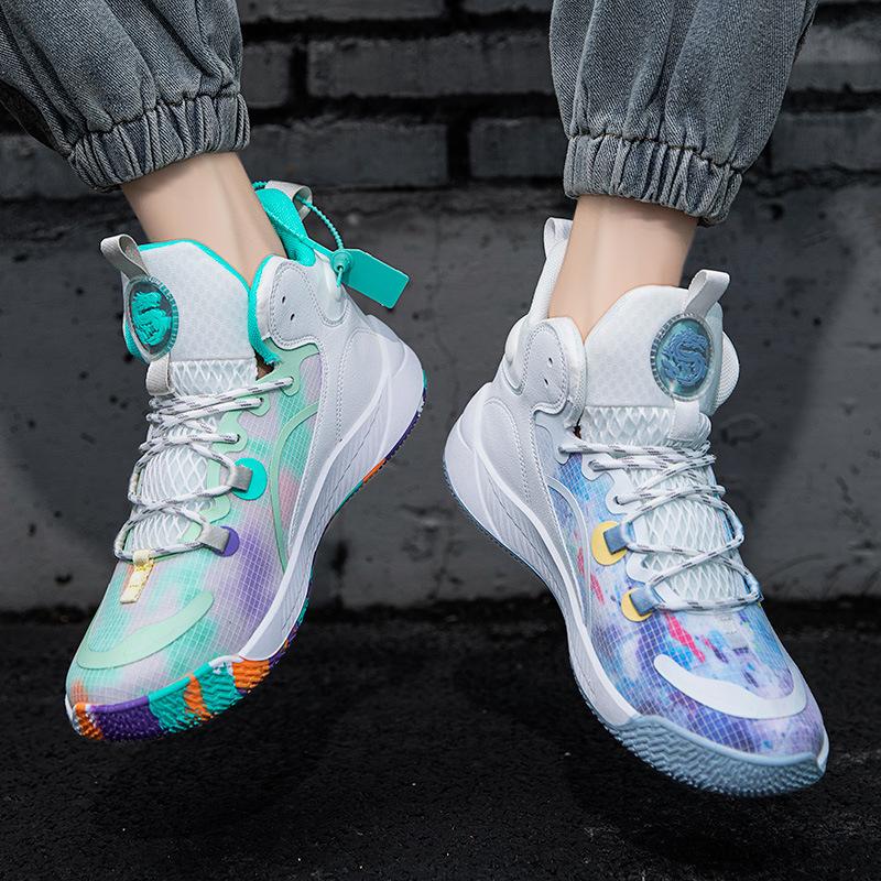 

Basketball shoes men s non-slip and wear-resistant actual combat teenagers mandarin ducks men and women couples with the same basketball sports shoes 44