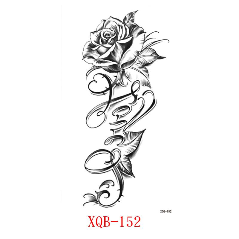 Маленькие тату-наклейки на всю руку, Цветочные буквы, Тату-наклейки с животными, Черные тату-наклейки 114*210mm