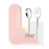 Cartoon Stainless Steel Children's Cutlery Set - Cute Spoon & Fork with Round Handles for Kindergarten, Portable Gift Set