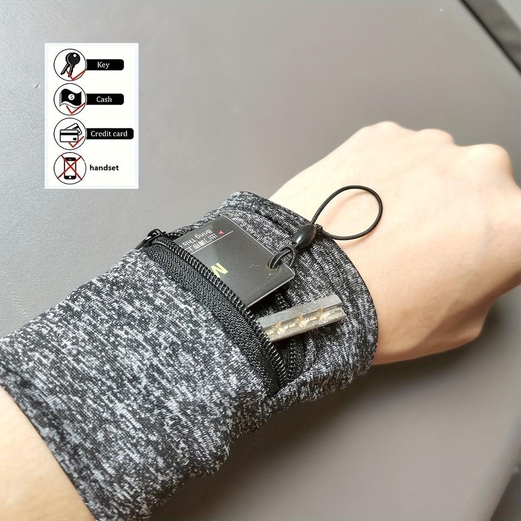 Fashionable Neutral Wrist Wallet Bags: Durable Polyester, Zipper Closure - Ideal for Gym, Running, Cycling & Travel - Available in Pink, Black & Gray