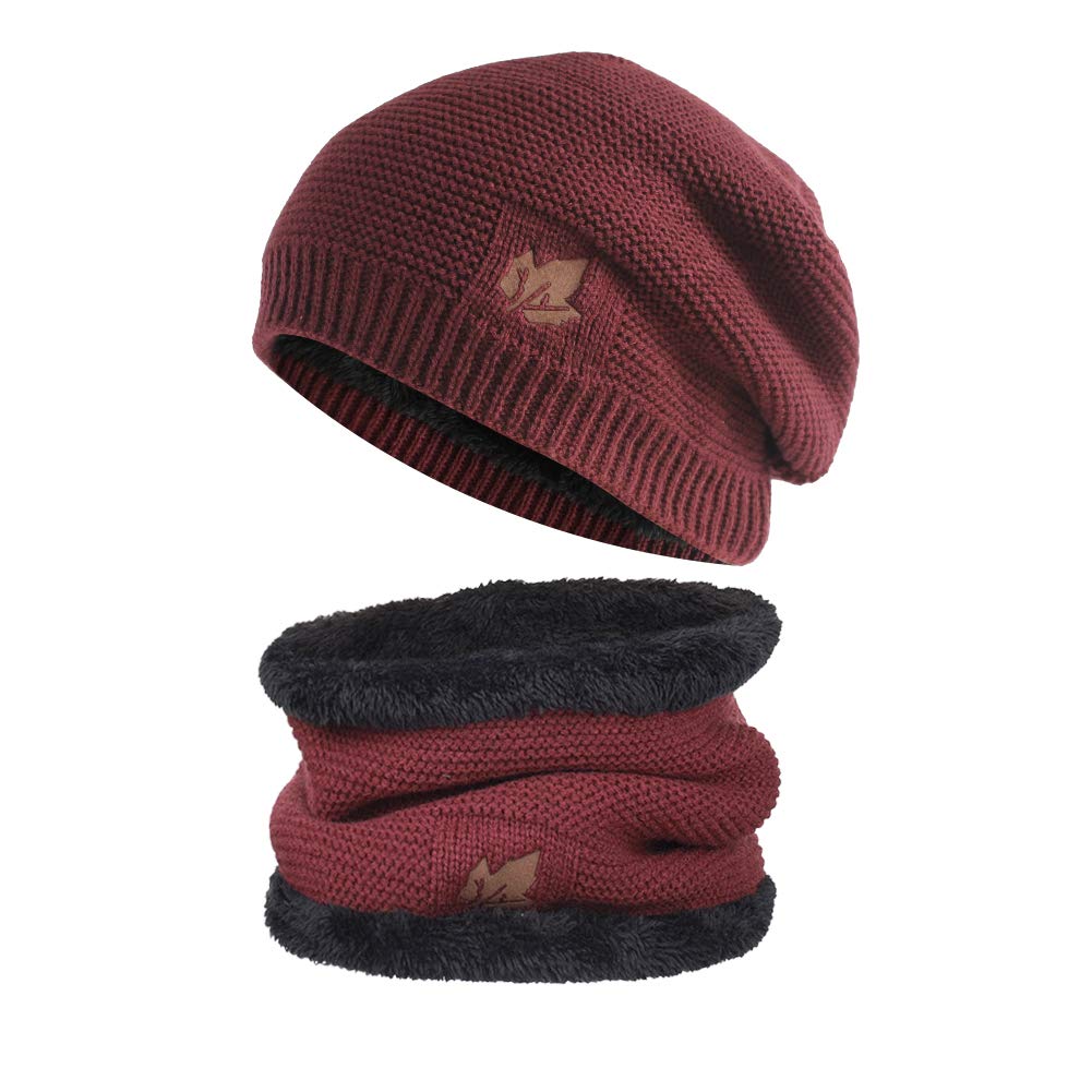 Geyanuo Knit Neck and Cap Set for and and Perfect for and Other Outdoor Men and Women Hat, Warmer, Winter, Fleece-Lined, Warm, Warm, Soft, Fluffy,