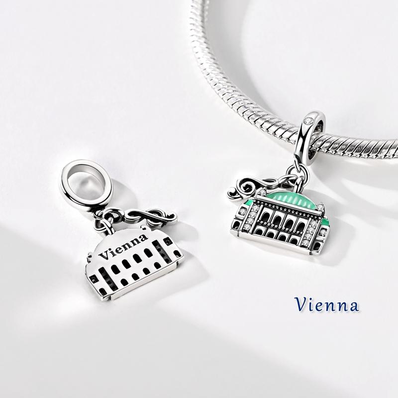 New Silver 925 Iron Tower Pendant Charms Beads Fit Original Bracelet for Women DIY Fine Jewelry Accessories Beads Gifts
