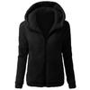 Frauen Kapuzenpullover Mantel Winter Warm Wolle Reißverschluss Mantel Baumwollmantel Outwear
