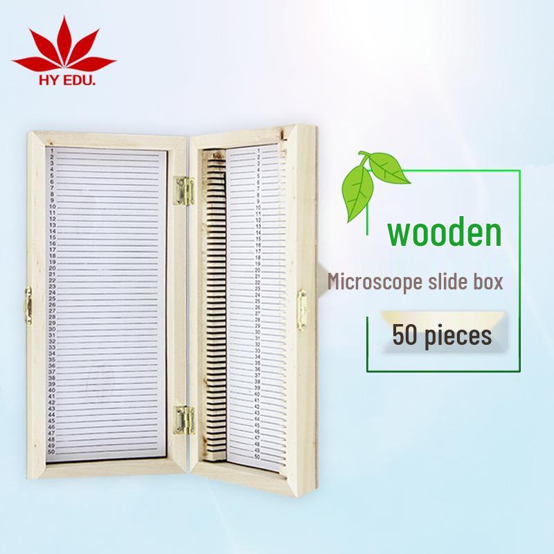 Wooden Microscope Slide Storage Box - Holds 50/100 Slides, Durable and Aesthetic