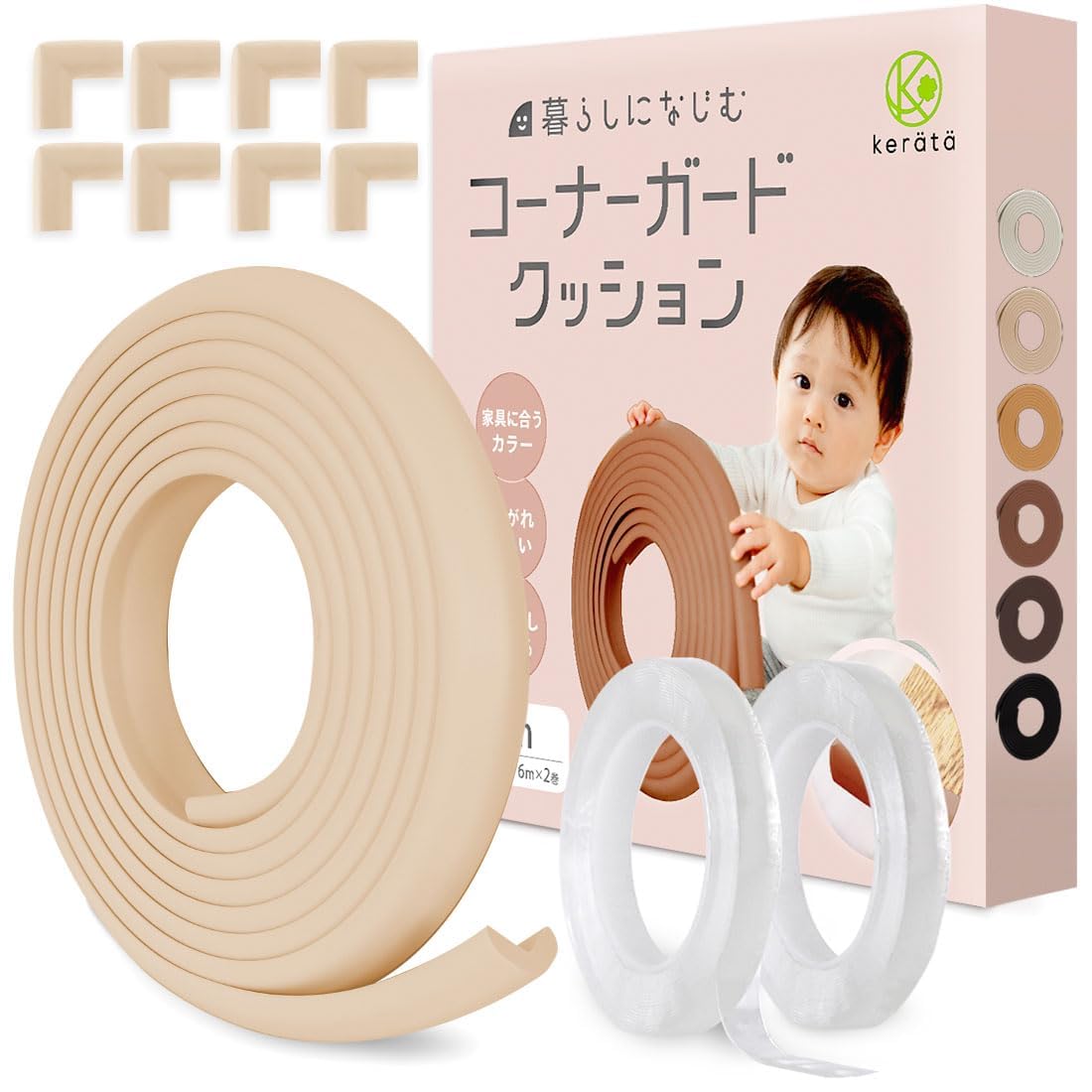 

Защитный уголок Keratta для детей 8 углов Пользовательские цвета для сочетания с двойной гелевой лентой для защиты углов [5 м + Защиты] Мебель, Удары,