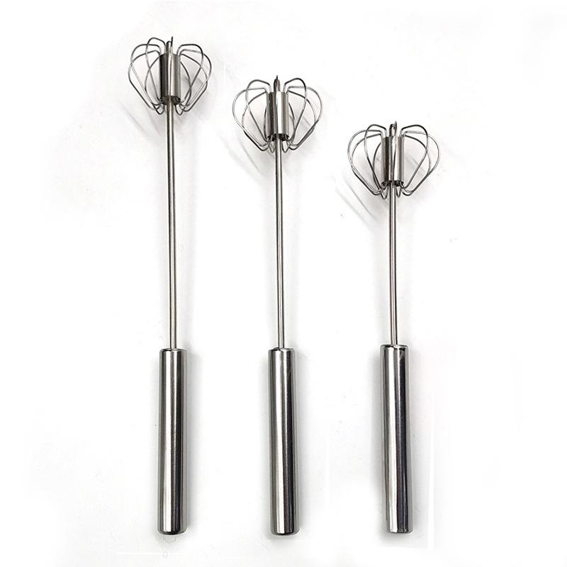 Stainless Steel Semi-automatic Egg Beater Egg Cream Semi-automatic Whisk Stick Household Press Rotary Egg Beater