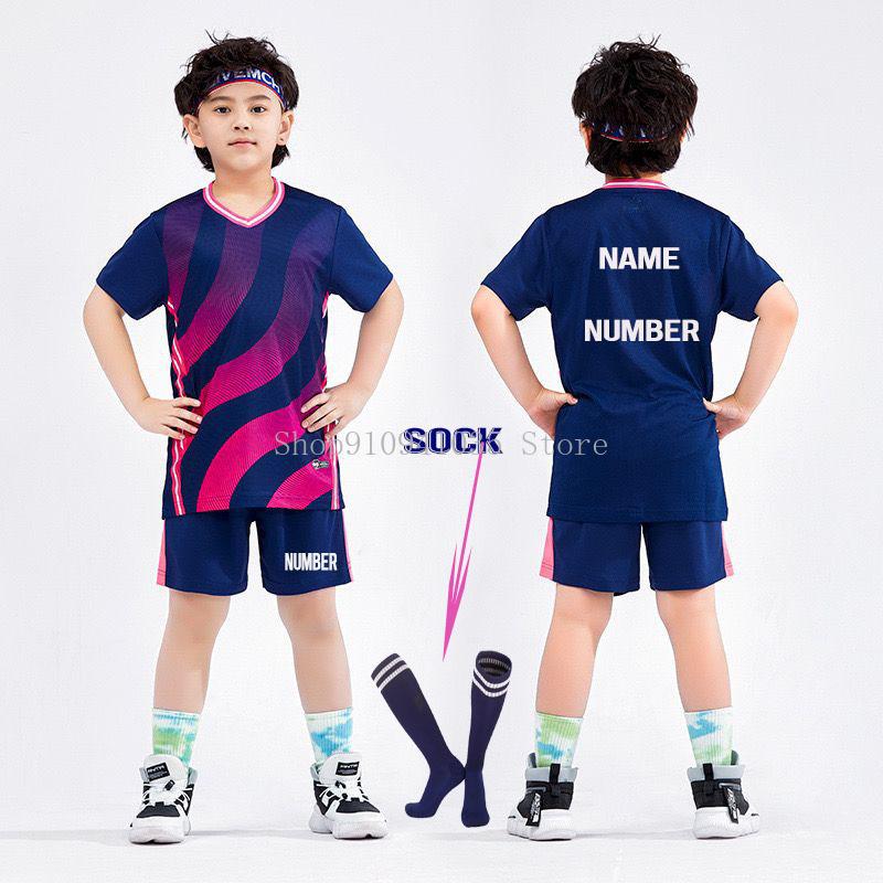 Boys Football Shirts Shorts With Pockets Boys Soccer Jerseys Suits Personalized Custom Children's Football Clothing Uniforms