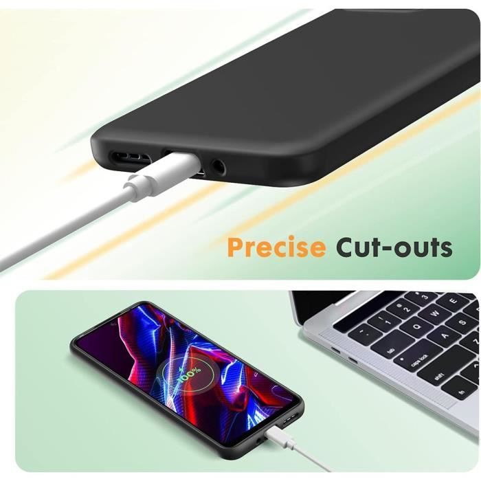 Coque - E.F.CONNECTION - Pour Xiaomi Redmi Note 12 5G - Silicone Liquide - Noir - Protection d'écran Verres Trempés