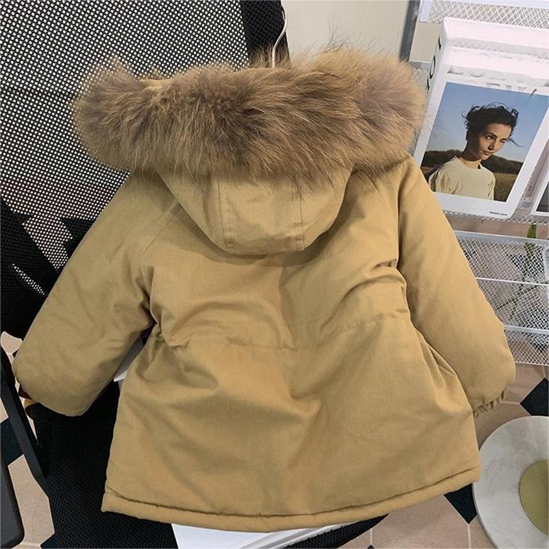 Girls Winter Windproof Warm Jackets Solid Zipper Hooded Snow Outdoor Children Coat Polyester Long Sleeve Kid Outerwear
