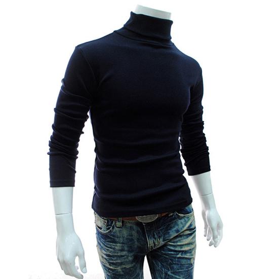 Chic Knitted Turtleneck Shirt In Solid Colors