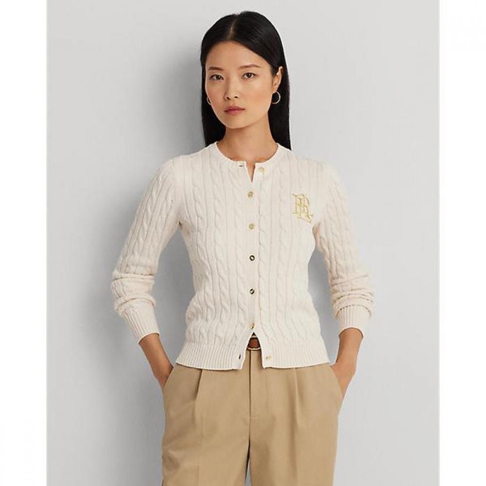 Lauren Ralph Lauren Cable Knit Cotton Cardigan  Wmlrswes6820598101 XS