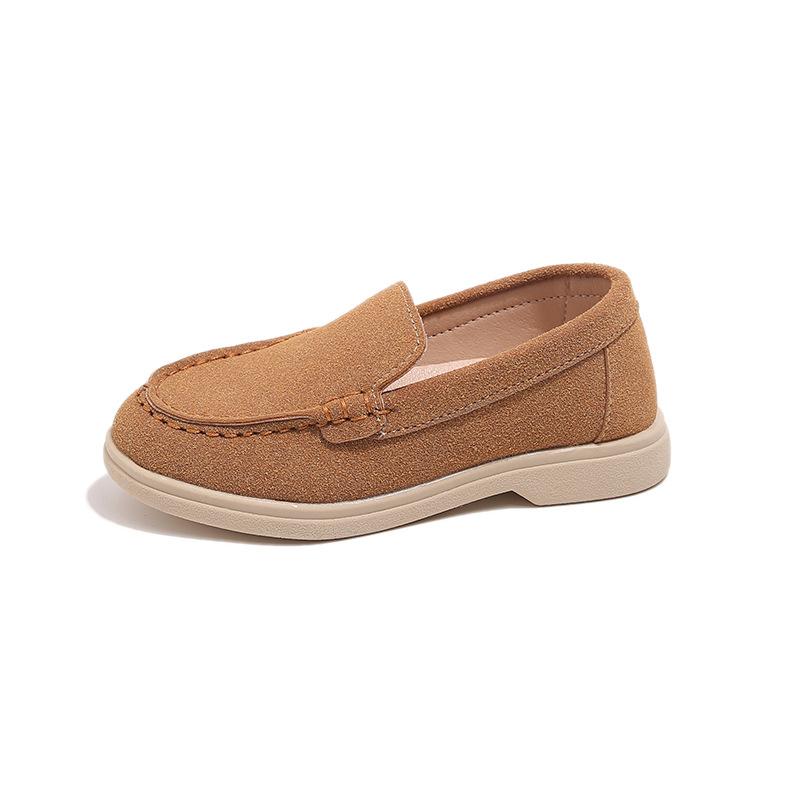 Easy To Wear Slip on Fall Shoes for Kids Boys High Quality Suede Leather Student Footwear Shallow Platform Shoes Girl I07284