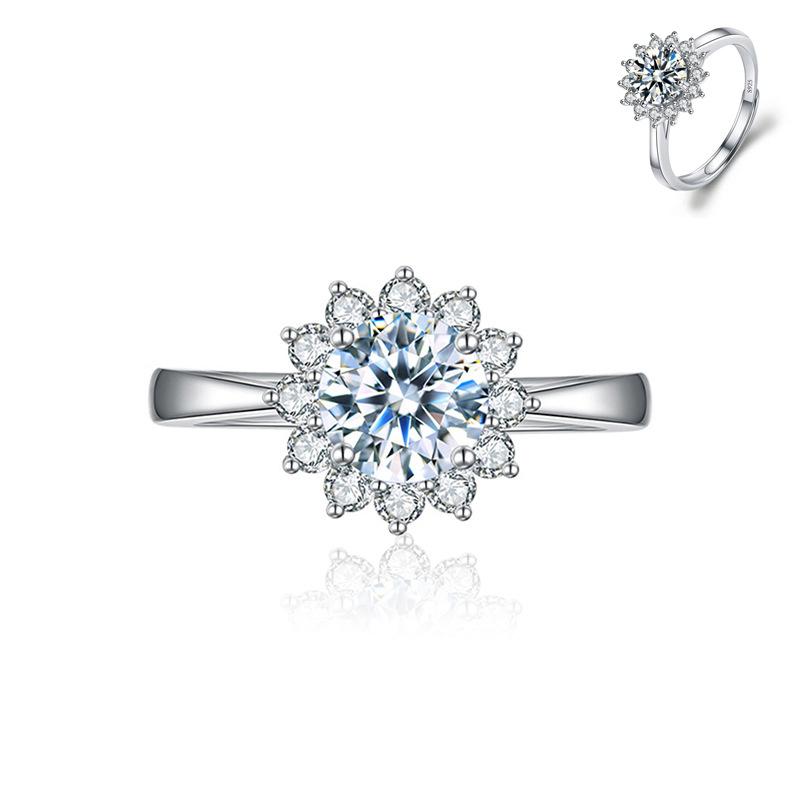 Imitation Diamond Ring For Women Girls Adjustable Opening Finger Ring Senior Exquisite Jewelry Wedding Bride Accessories