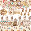Capybara Decoration Birthday Party Favors Tableware Set Cup Plate Balloons Gift Bags Happy Banner Cake Topper Supplies for Girls