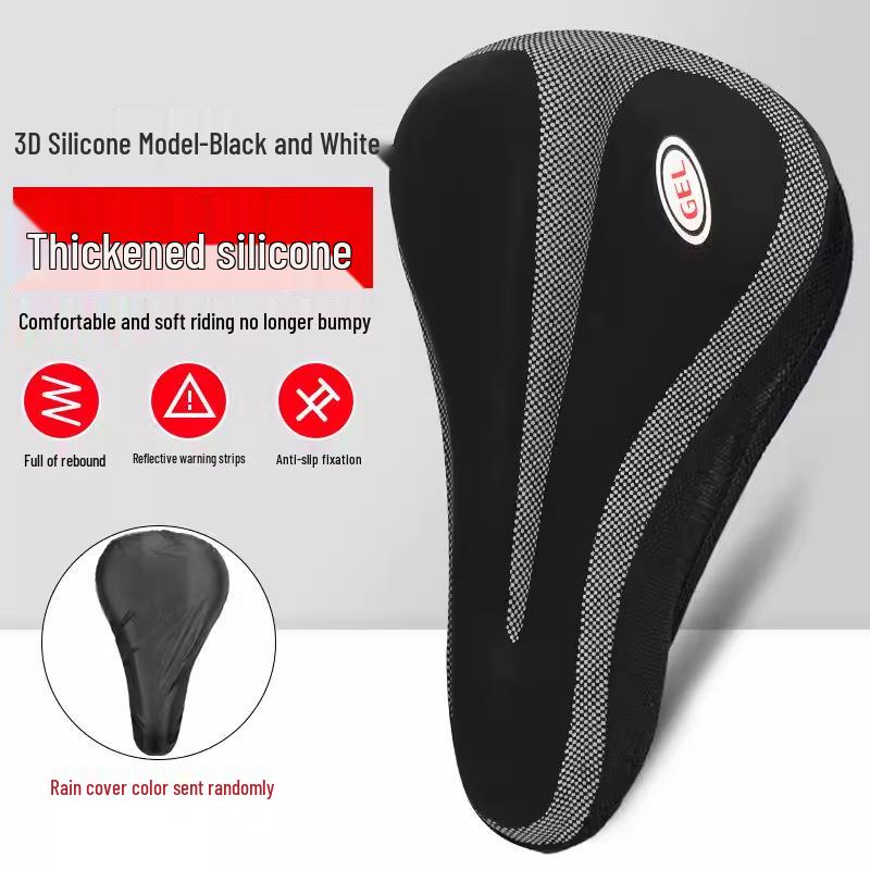 Bicycle Seat Cushion: Super Soft Silicone, Thickened Shock Absorption for Road and Mountain Bikes