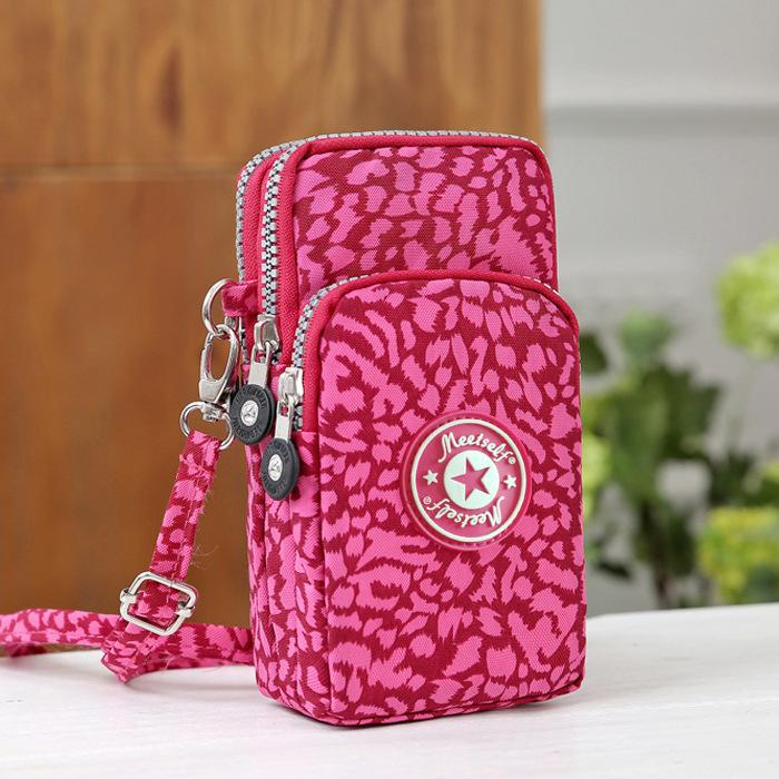 LYJOW Mobiele telefoontas voor dames, schouderriem, tas, mobiele telefoon, dames, schouderriem, portemonnee, tas, mobiele telefoon, dames, verstelbare schouderriem, hardlopen, armtas (roze, Zwart A