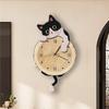 Fun Cat Wall Hanging Clock Decorative Pendulum Style Cute Clock For Home For Bedroom Kids Room Ornament Gift A
