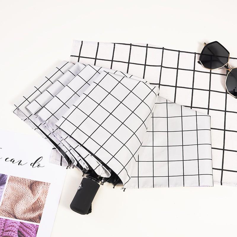 Automatic Manual Folding Umbrella Sun Rain Protection UPF50 Black Coating Cartoon Design 8-Rib Lightweight Adult