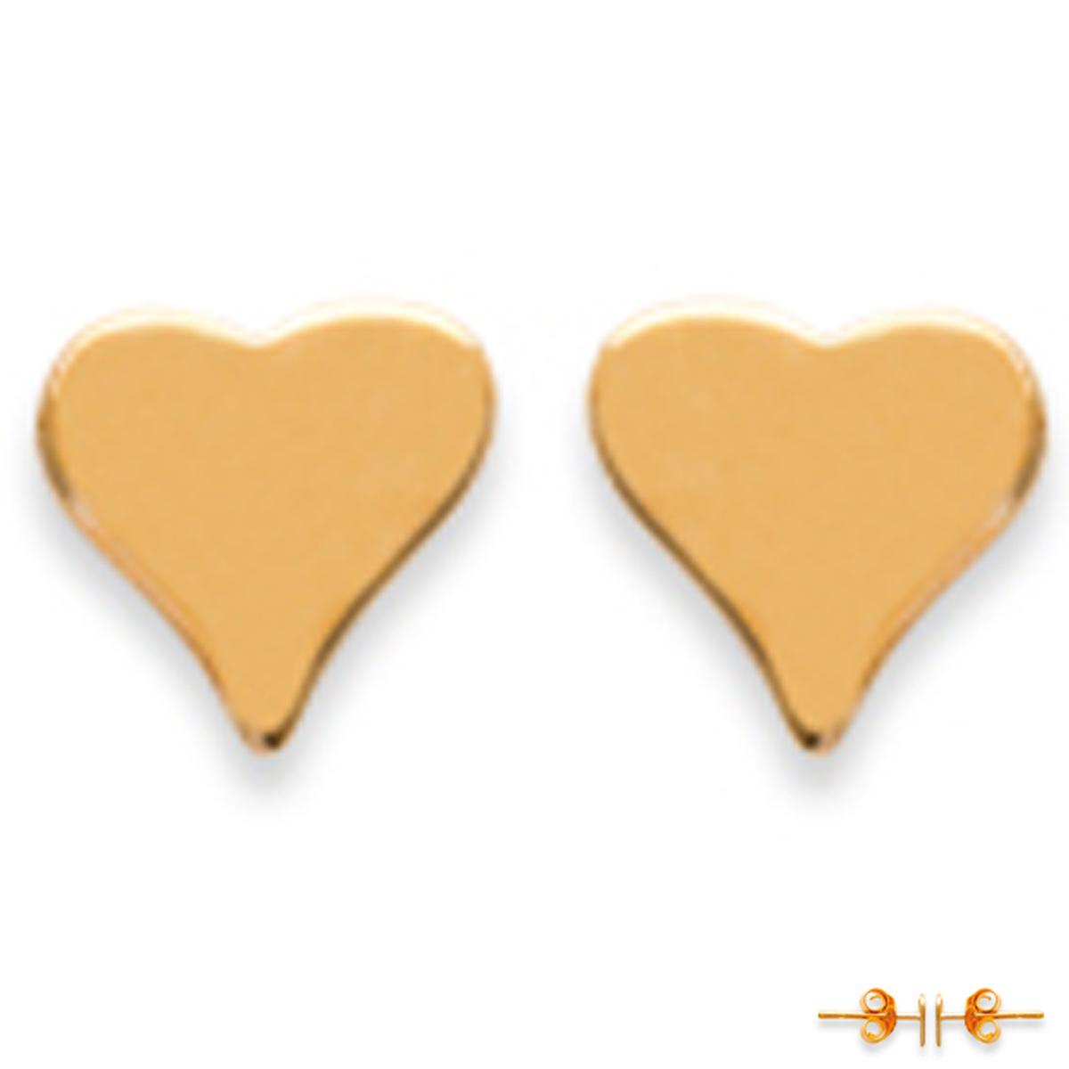 

Les Trésors De Lily [A0367] - Boucles plaqué or Coeur doré - 5x5 mm