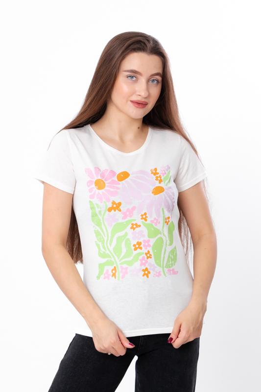 Damen Baumwoll-T-Shirt – Klassische Passform, Rundausschnitt, Sommer, 8188-001-33-2 HC