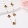 Doublesided Clover Lucky Gold 18k Non Fading Necklace