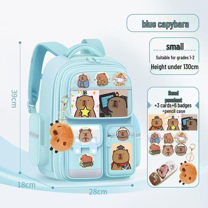 Kids' Lightweight Backpack with Spine Protection for Grades 1-6, Large Capacity, Ideal for Boys and Girls