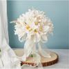 Pearls Decors Artificial Orchid Bride Bouquet Wedding Flower Arrangement Bridal Shower Photoshoots Decoration