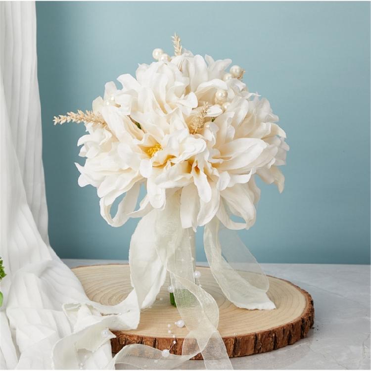 Pearls Decors Artificial Orchid Bride Bouquet Wedding Flower Arrangement Bridal Shower Photoshoots Decoration