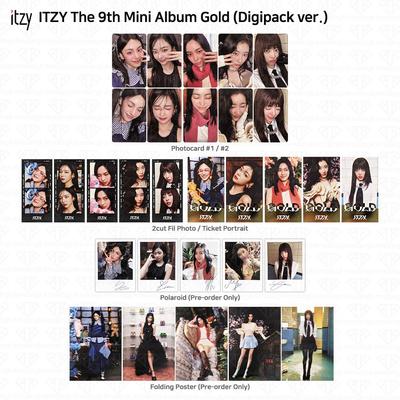 9th Mini Album GOLD Digipack Ver Photocard Polaroid Ticket Poster KPOP