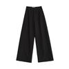 FAESSLIN Women's High-Waisted Black Straight Leg Suit Pants