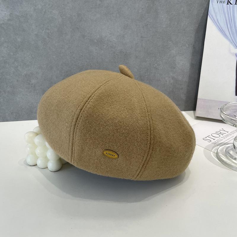 

Зимняя Милая и Элегантная Маленькая Круглая Беретка для Женщин Модная Нежная Теплая Повседневная Универсальная Темпераментная Восьмиугольная Шляпа M（56-58cm）