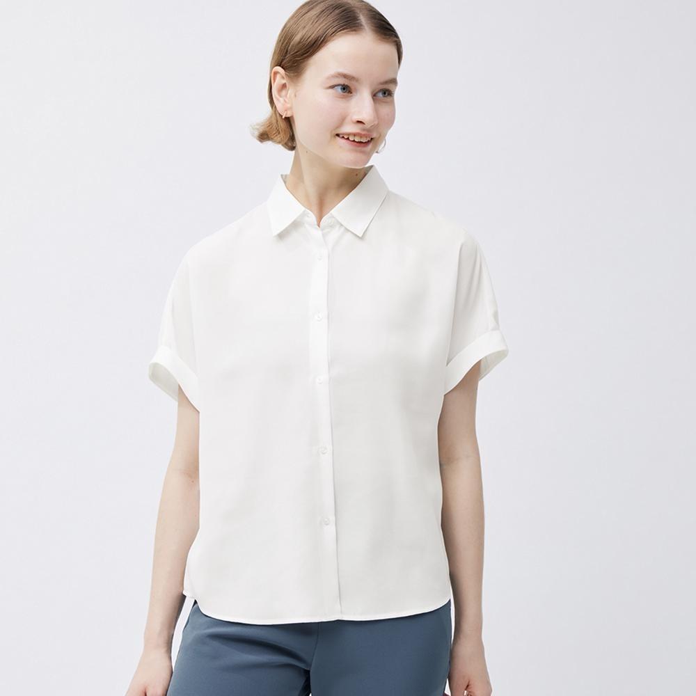 

Драпированная рубашка GU by Uniqlo с короткими рукавами