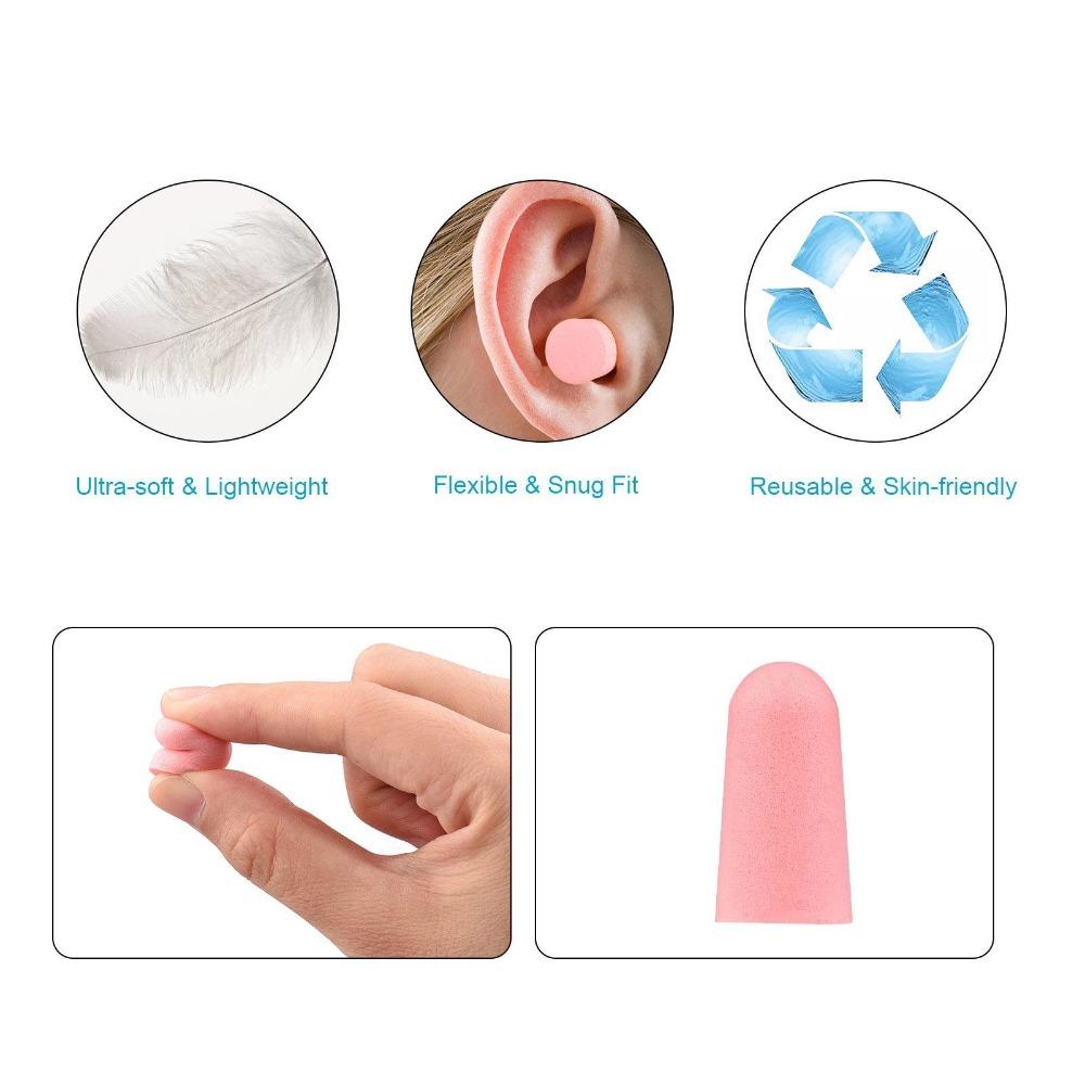 60Pcs Skin-friendly soft texture Foam Ear Plugs Noise Cancelling Earplug Study quiet environment