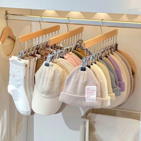 Schrank Hosenbügel mit 12 Klemmen Platzsparend Schrank Organizer Spurloser Metall-Klipsbügel für Yogahosen Leggings Jeans Röcke