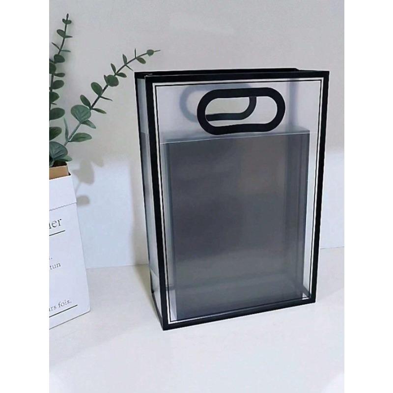 

1pcs Reusable Clear Gift Packaging Bags No Ribbons Suitable For Bridal Party Wedding Birthday Shopping Home Decor Clear black разноцветный