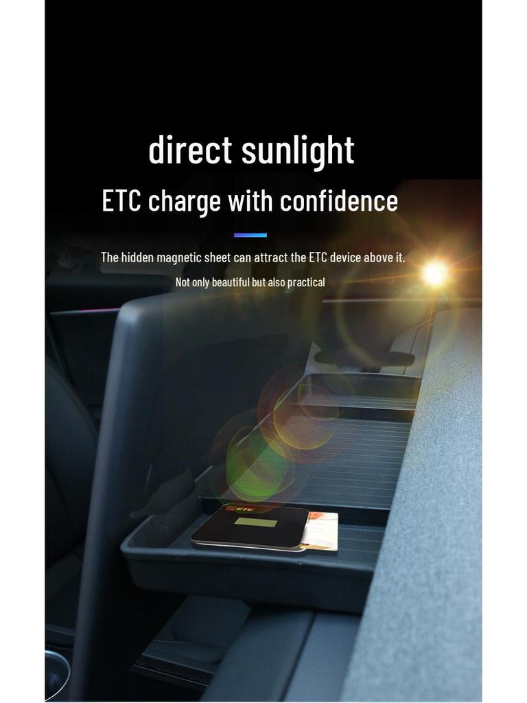 Armaturenbrett-Aufbewahrungsbox für überarbeitetes Model 3, komplett aus TPE, Halterung für ETC Autozubehör