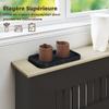 Wooden Slatted Radiator Cover, Crisscross Detailing, Top Shelf, 78 x 19 x 81 cm, Black