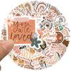 50Pcs Vintage Art Bohemia Mental Healthy Stickers Boho Cartoon Decals For Guitar Phone Laptop Scrapbook Diary Stationery Sticker