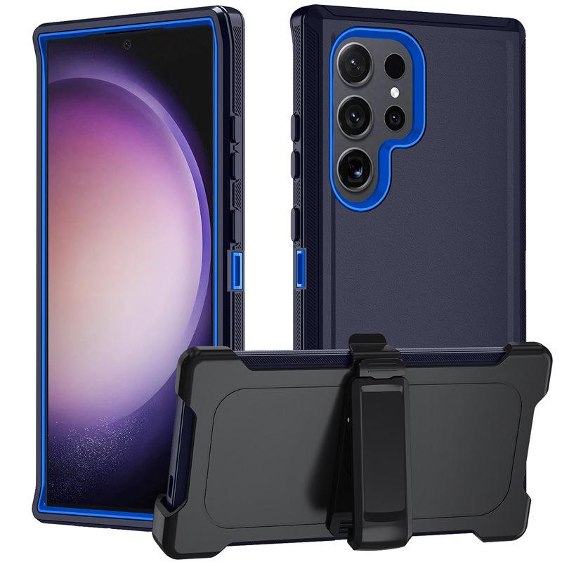 

Samsung S25 Ultra Shockproof, Anti-slip, Three-in-One Phone Case with Stand Samsung S25U Single Case темно-синього кольору/синій