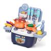 Children Kitchen Toys Plastic Educational Kids Cookware Playset Cooking Toys Birthday Gifts Blue