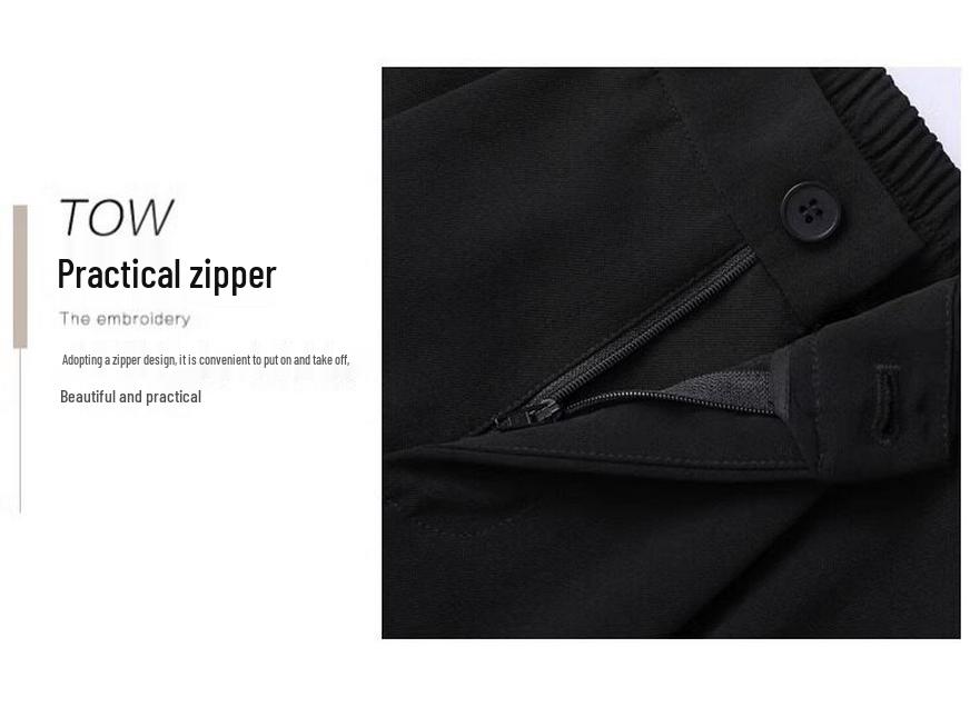 Women's Summer 2025 Black Wide-Leg A-Line High-Waist Elastic Capris Shorts