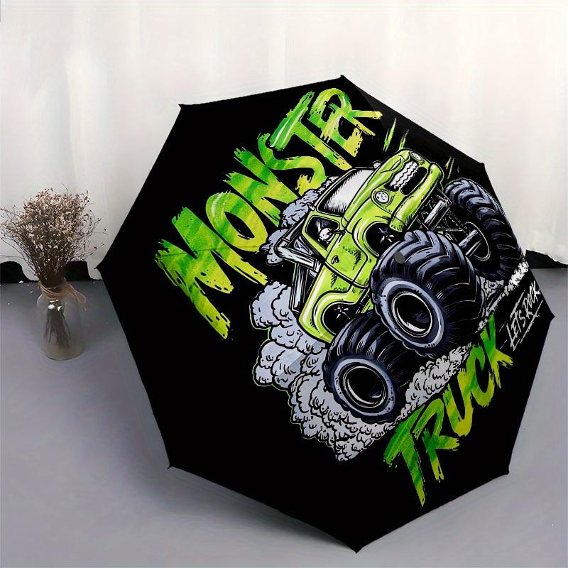 1pc Monster Truck Adventure Umbrella with Plastic Handle,Suitable for All Seasons Home Travel Outdoor UmbrellaM1027