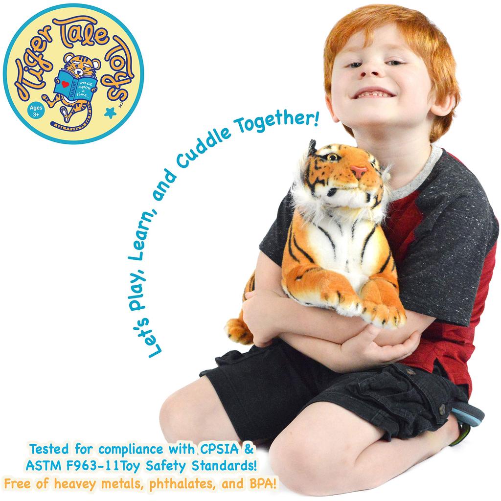 VIAHART Tiger Tale Toys Tora Sumatran Tiger Plush Toy, Realistic, 43cm, Large, Cute Pet [Official Japanese Product]