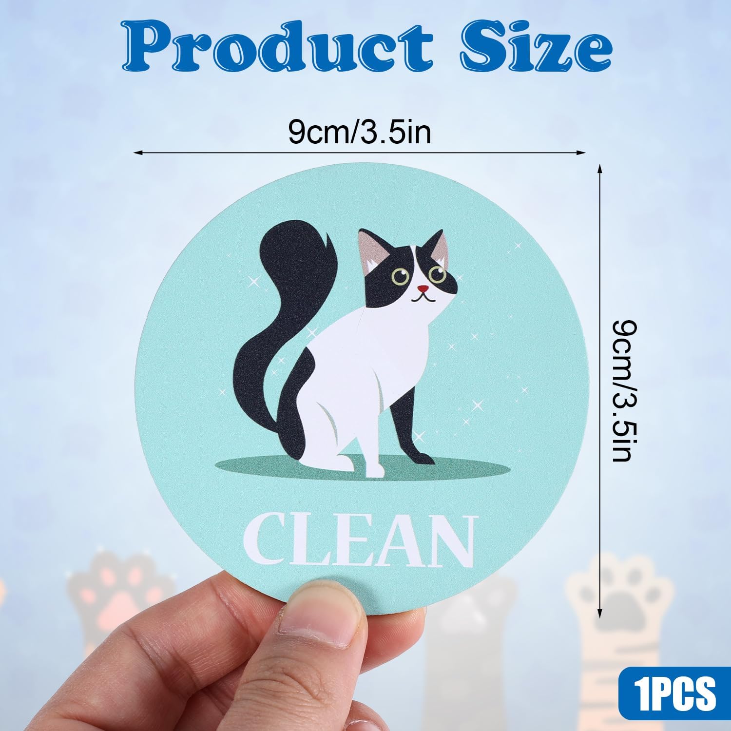 Pet Dishwasher Clean Dirty Flip Magnet Sign, Dishwasher Magnetic Clean Dirty Cat Double-Sided Funny Dirty Clean Magnet for Kitchen Refrigerator
