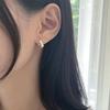 youngglow silver925 wave one touch earrings (2color)