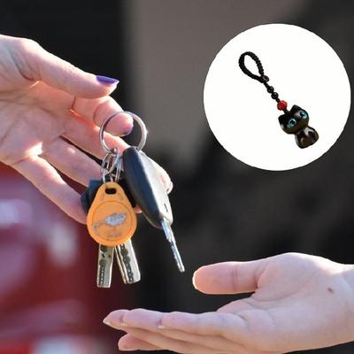 Travel Friendly Lucky Cat Keychain Lightweight Wooden Key Holder Decoration for Keys Bag Charm and Personal Use