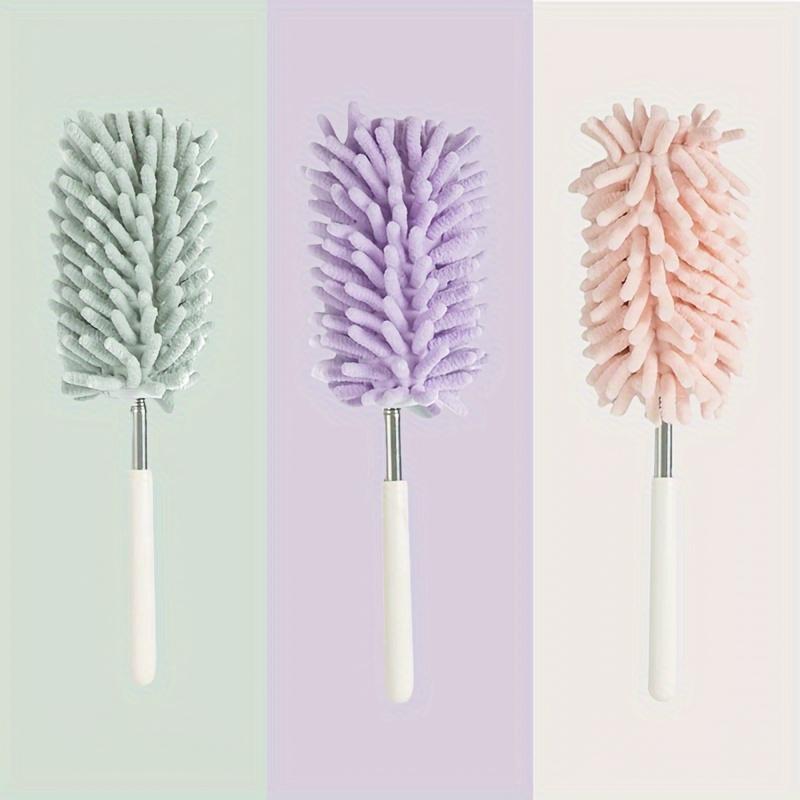Nordic Wind Chenille Dust Duster, Telescopic Feather Duster for Home, No Battery Required, for Living Room, Bedroom, Outdoor, Wall, Furniture Cleaning