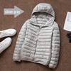 Men's Oversized Hooded Down Jacket - Short, Thin, Stand-up Collar, Large Size