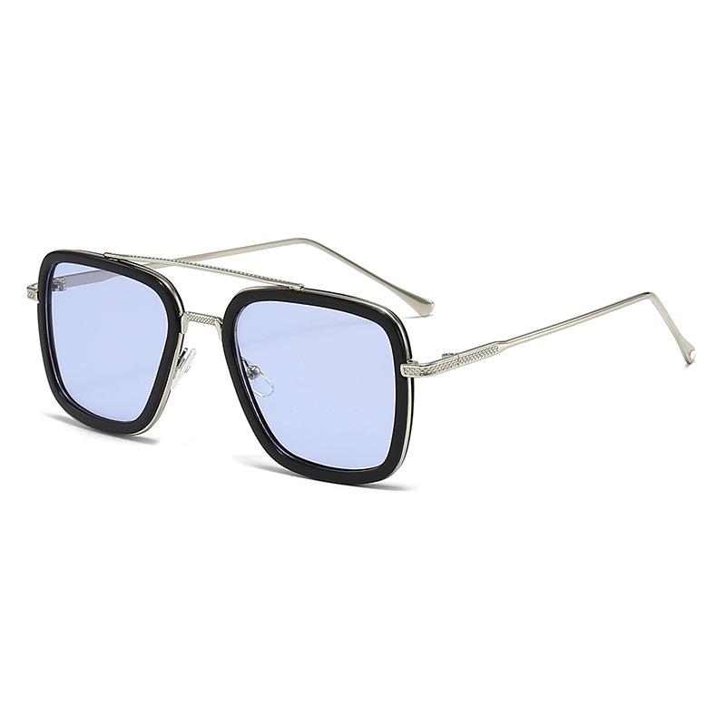 Stylish Men's Square Frame Sunglasses Inspired by Iron Man and Spider-Man - Trendy European and American Design, Large Frame